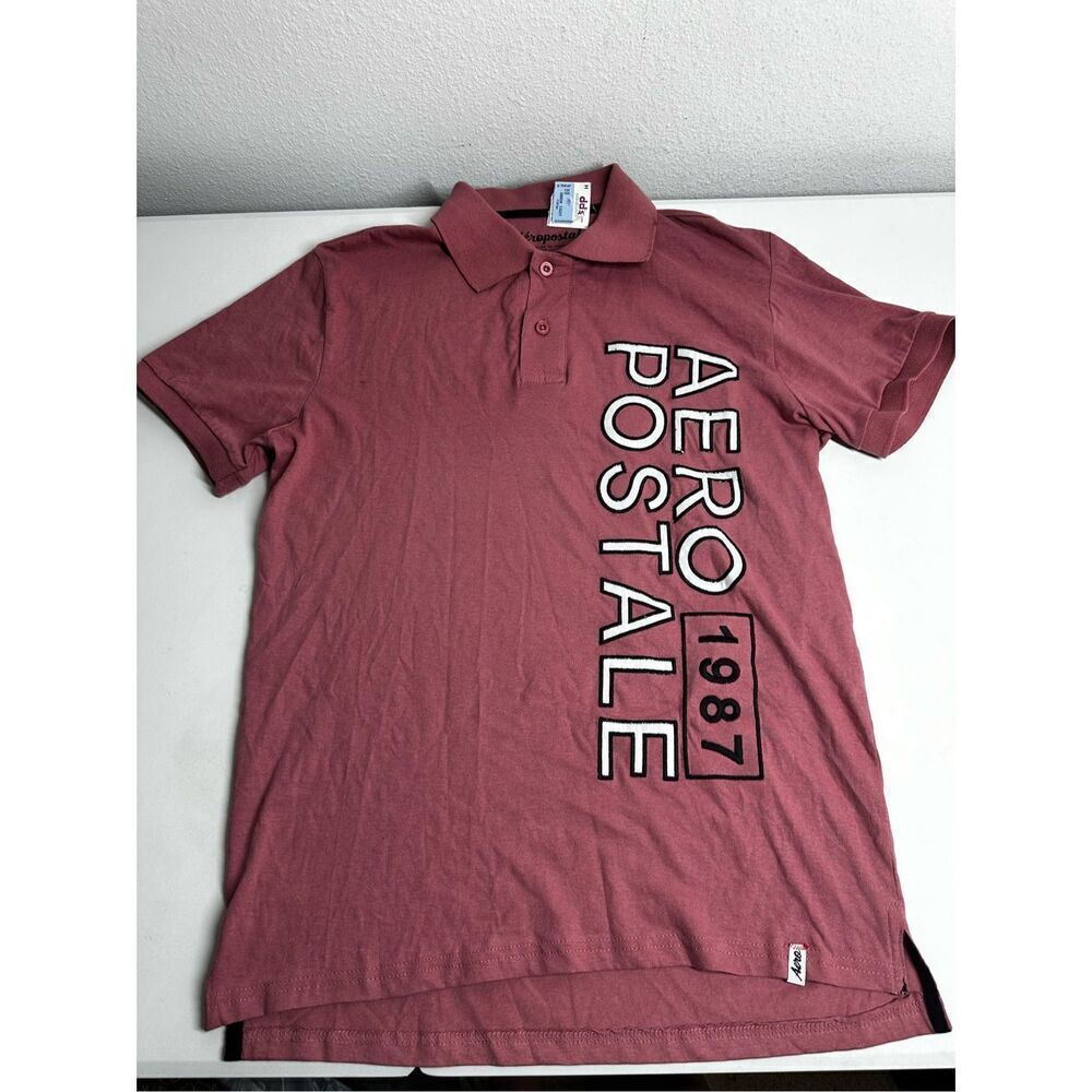 NWT Aeropostale Cotton Embroidered Polo Dust Pink Logo Size M